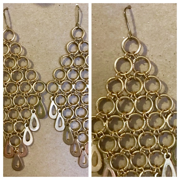 Indeed gold Chainmail Style Dangle Earrings - Picture 3 of 5